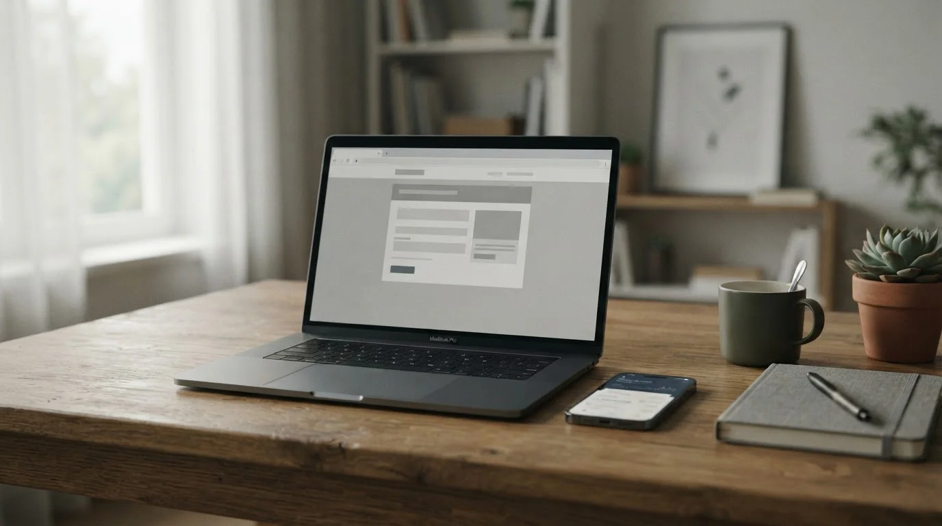 Laptop z formularzem płatności i smartfon z ekranem przelewu na biurku
