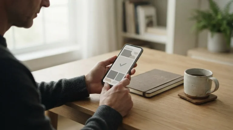 Dłonie trzymające smartfon z ekranem potwierdzenia szybkiej płatności