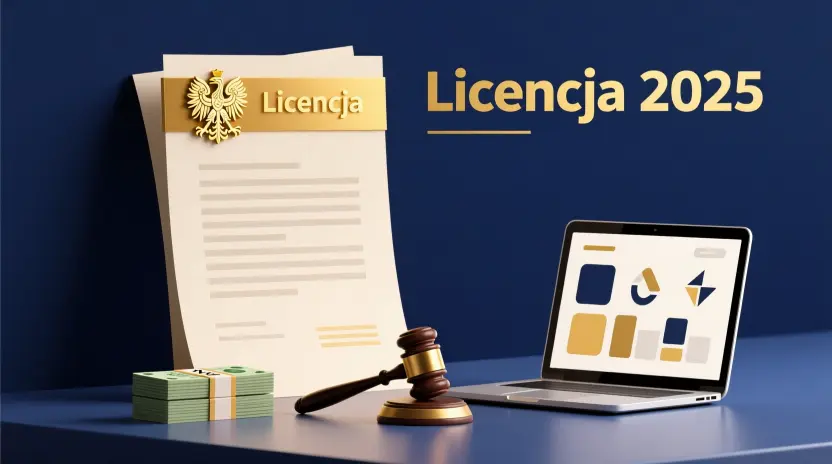 Licencja bukmacherska w Polsce 2025 - oficjalny dokument Ministerstwa Finansów z pieczęcią i symbolami legalności