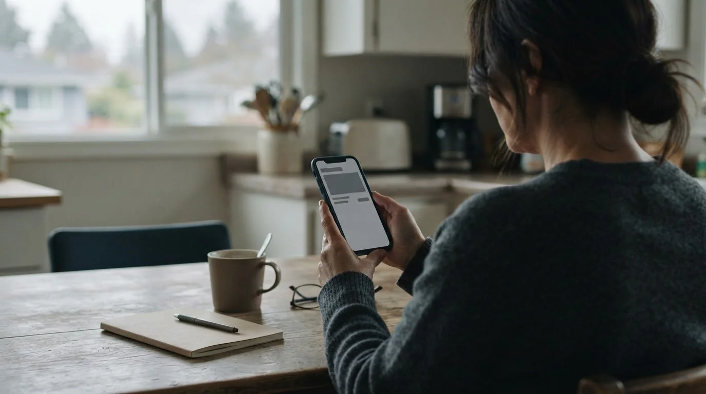 Widok zza ramienia osoby trzymającej smartfon z pustym ekranem płatności
