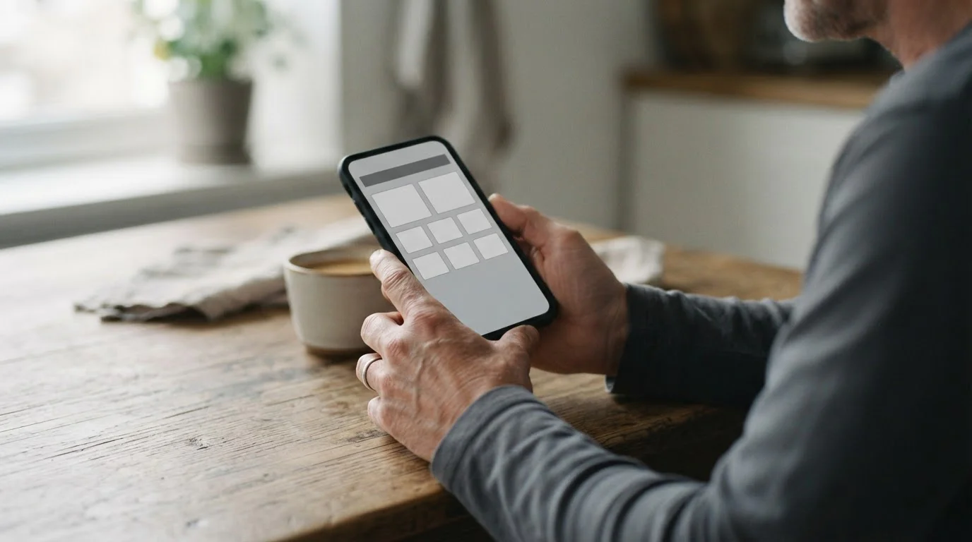 Dłonie trzymające smartfon z neutralnym ekranem płatności